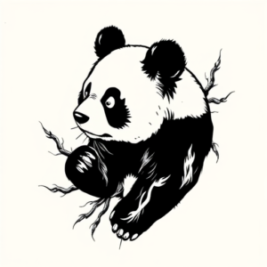 Blackwork Panda Tattoo