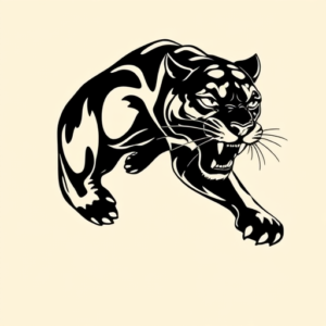 Blackwork Panther Tattoo