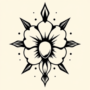 Blackwork Pearl Tattoo