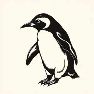 Blackwork Penguin Tattoo