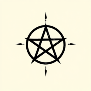 Blackwork Pentagram Tattoo