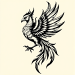 Blackwork Phoenix Tattoo