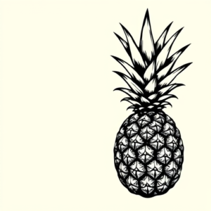Blackwork Pineapple Tattoo
