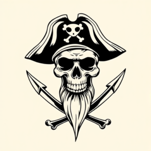 Blackwork Pirate Tattoo