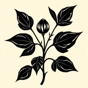 Blackwork Plant Tattoo