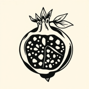 Blackwork Pomegranate Tattoo