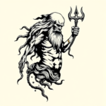 Blackwork Poseidon Tattoo