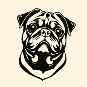 Blackwork Pug Tattoo