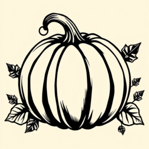 Blackwork Pumpkin Tattoo