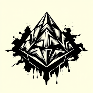 Blackwork Pyramid Tattoo