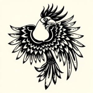 Blackwork Quetzal Tattoo