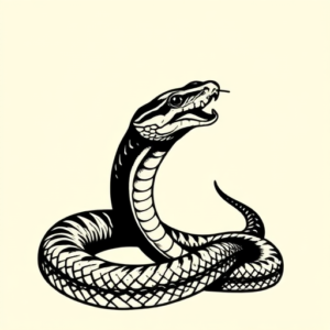 Blackwork Rattlesnake Tattoo