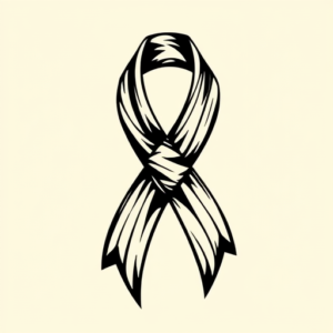 Blackwork Ribbon Tattoo