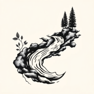 Blackwork River Tattoo