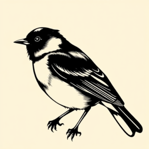 Blackwork Robin Tattoo