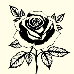Blackwork Rose Tattoo