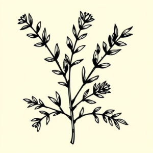 Blackwork Rosemary Tattoo
