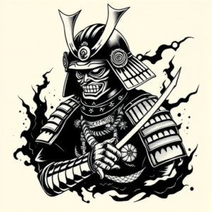 Blackwork Samurai Tattoo