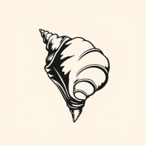 Blackwork Seashell Tattoo