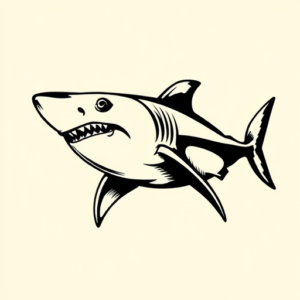 Blackwork Shark Tattoo