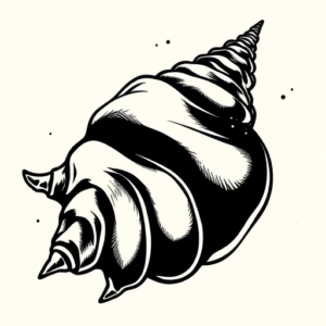 Blackwork Shell Tattoo