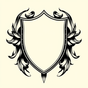 Blackwork Shield Tattoo