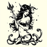 Blackwork Siren Tattoo