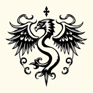 Blackwork Slytherin Tattoo