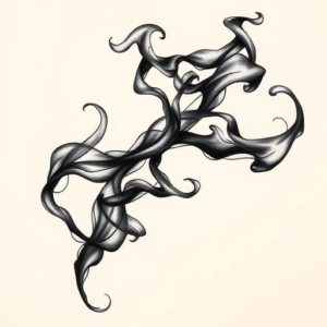 Blackwork Smoke Tattoo