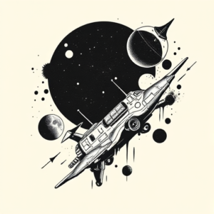 Blackwork Space Tattoo