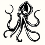 Blackwork Squid Tattoo