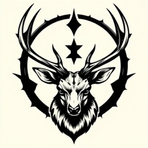 Blackwork Stag Tattoo