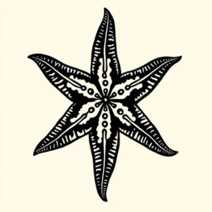 Blackwork Starfish Tattoo