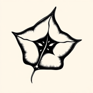 Blackwork Stingray Tattoo