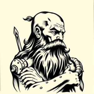 Blackwork Stoic Tattoo