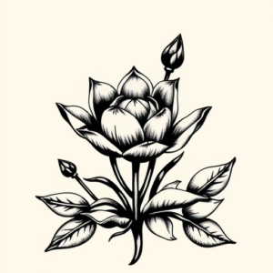 Blackwork Succulent Tattoo