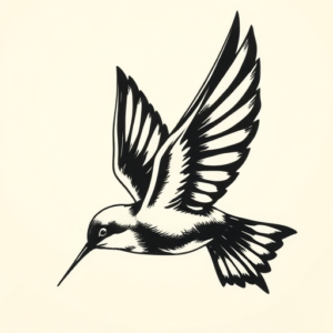 Blackwork Swallow Tattoo