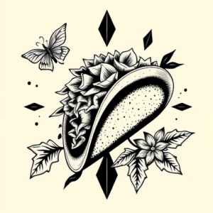 Blackwork Taco Tattoo