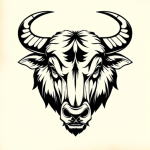 Blackwork Taurus Tattoo