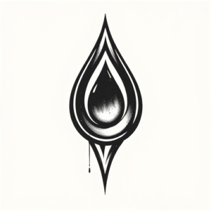 Blackwork Teardrop Tattoo