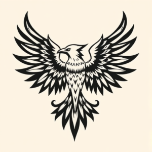 Blackwork Thunderbird Tattoo