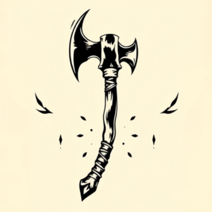 Blackwork Tomahawk Tattoo