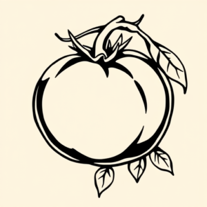Blackwork Tomato Tattoo