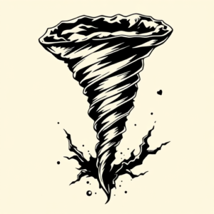 Blackwork Tornado Tattoo