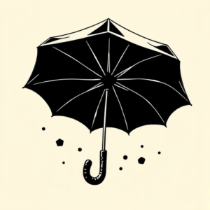 Blackwork Umbrella Tattoo