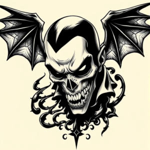 Blackwork Vampire Tattoo