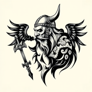 Blackwork Viking Tattoo