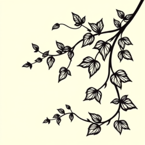 Blackwork Vine Tattoo