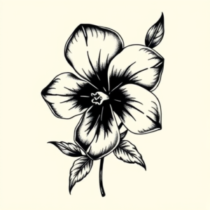 Blackwork Violet Tattoo