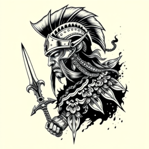 Blackwork Warrior Tattoo